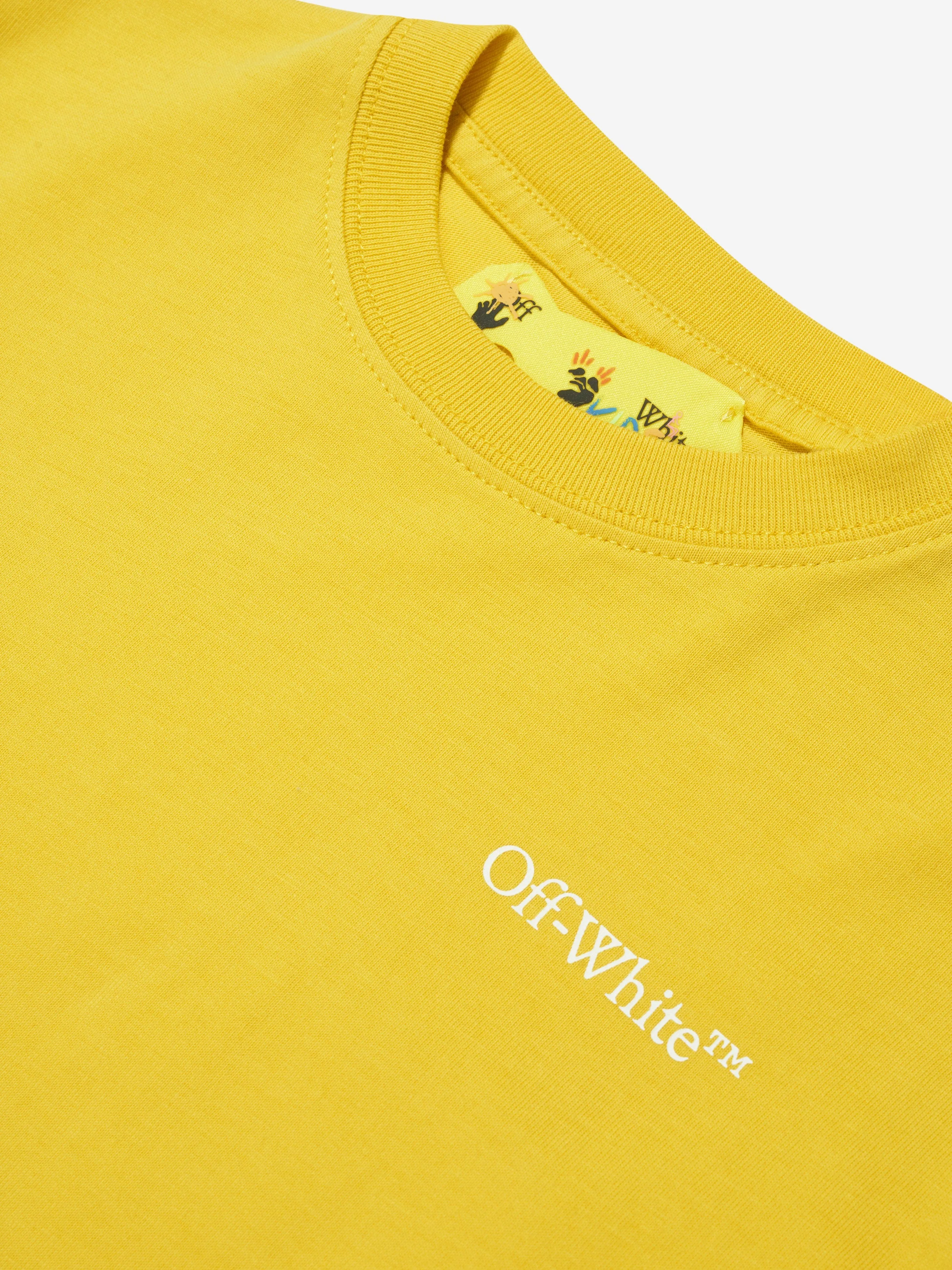 Off-White Boys Classic Arrow Tab T-Shirt in Yellow