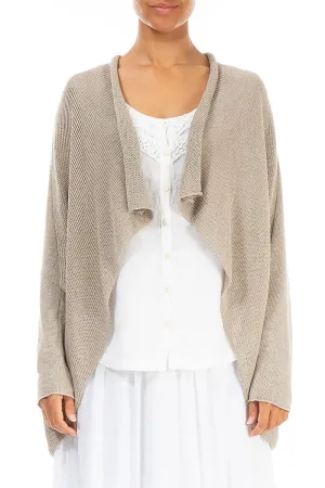 Open Longer Back Natural Linen Cardigan