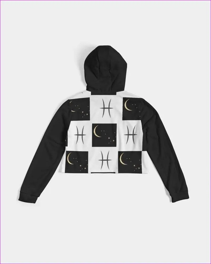 Pisces Moon Womens Cropped Hoodie