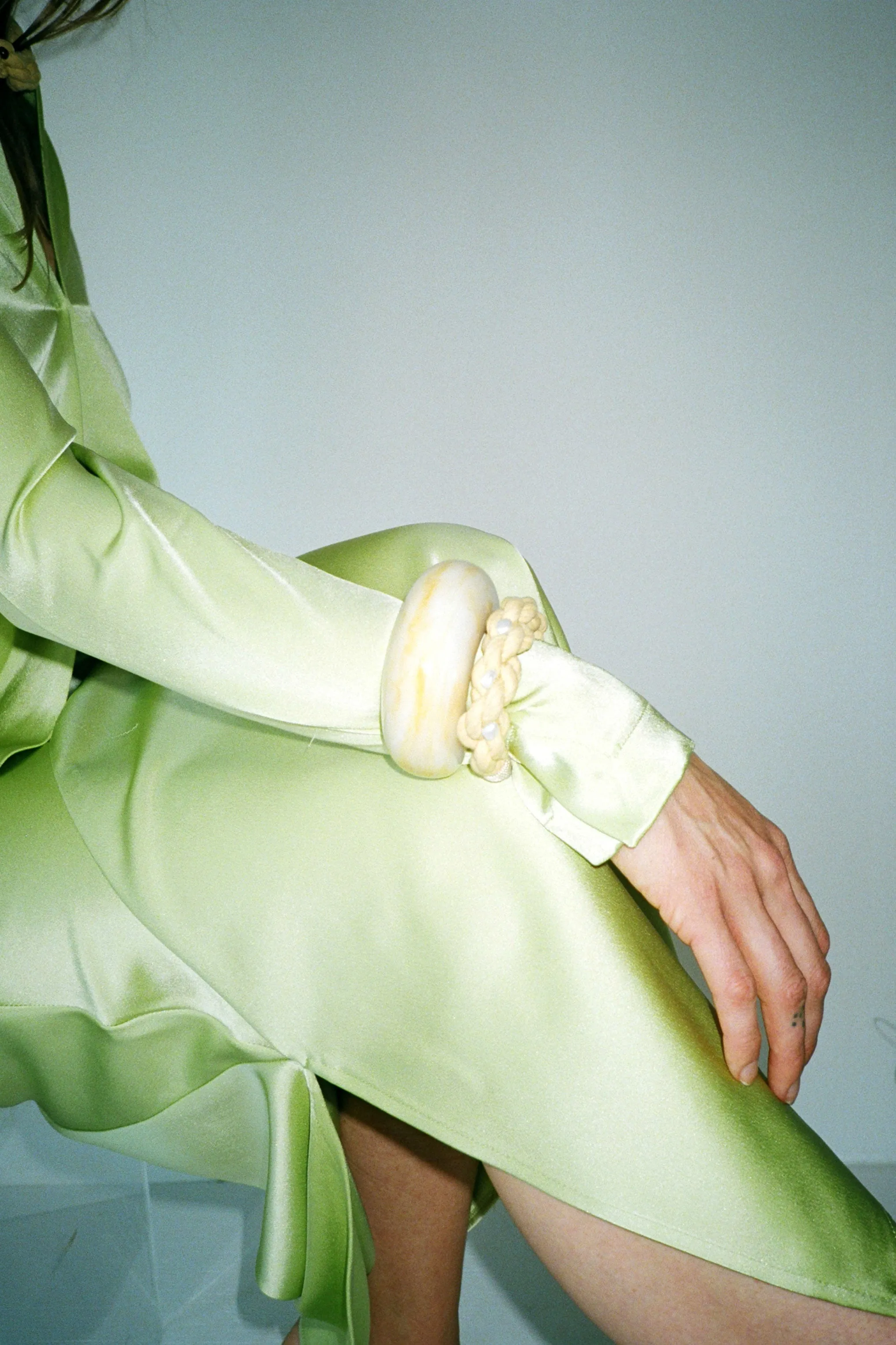 Pistachio Sateen Blouse