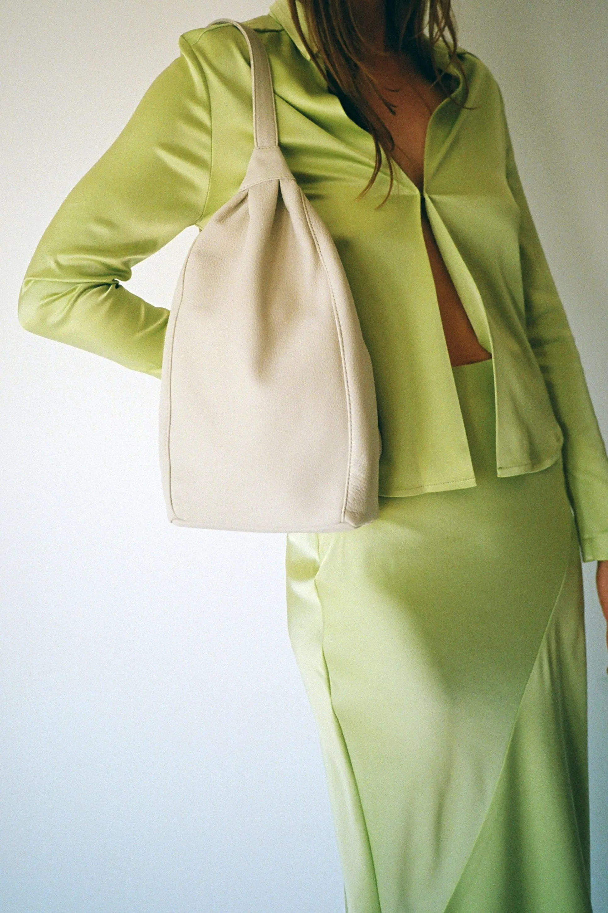 Pistachio Sateen Blouse