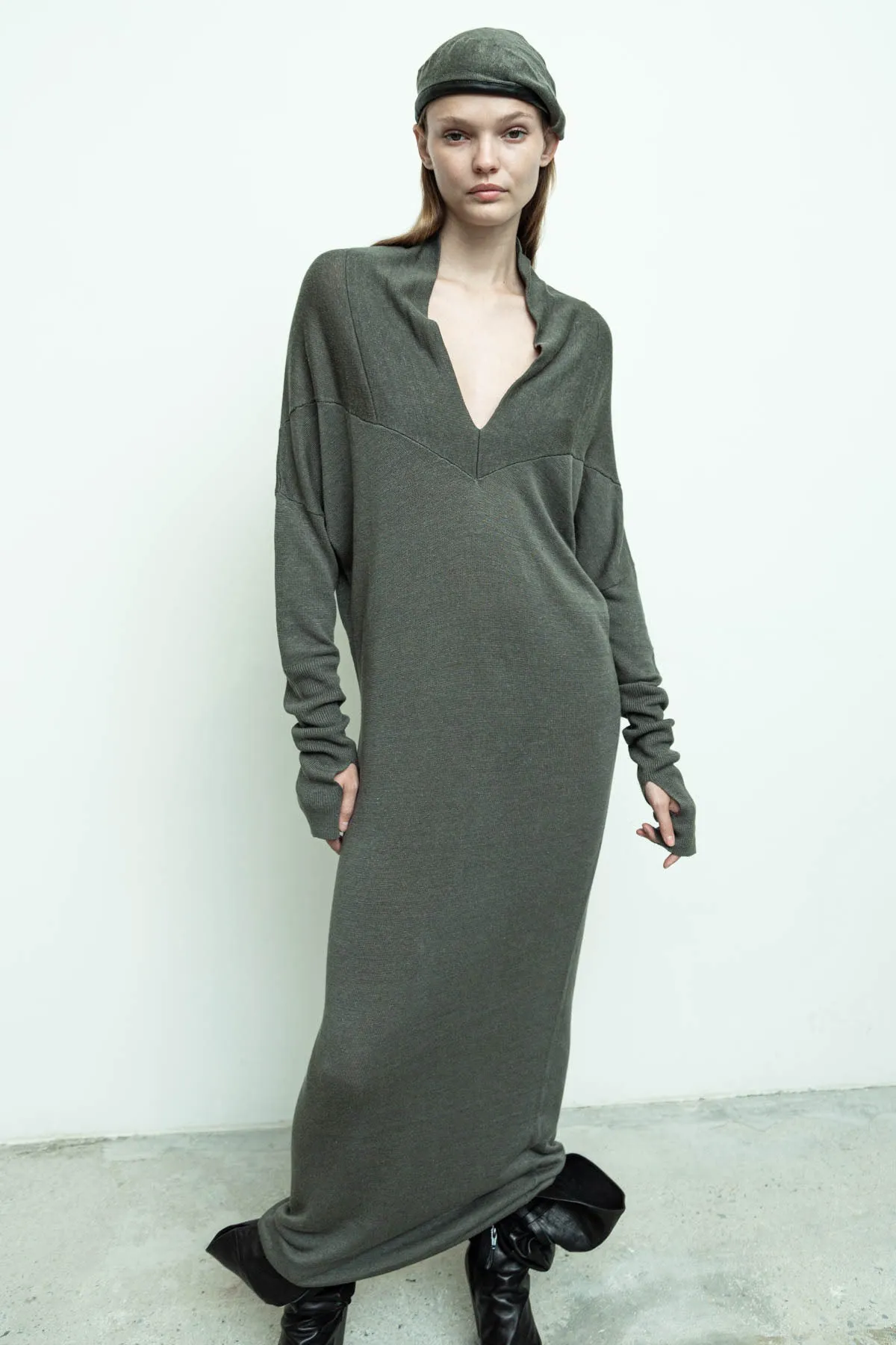 Reversible Sweater Dress Linen