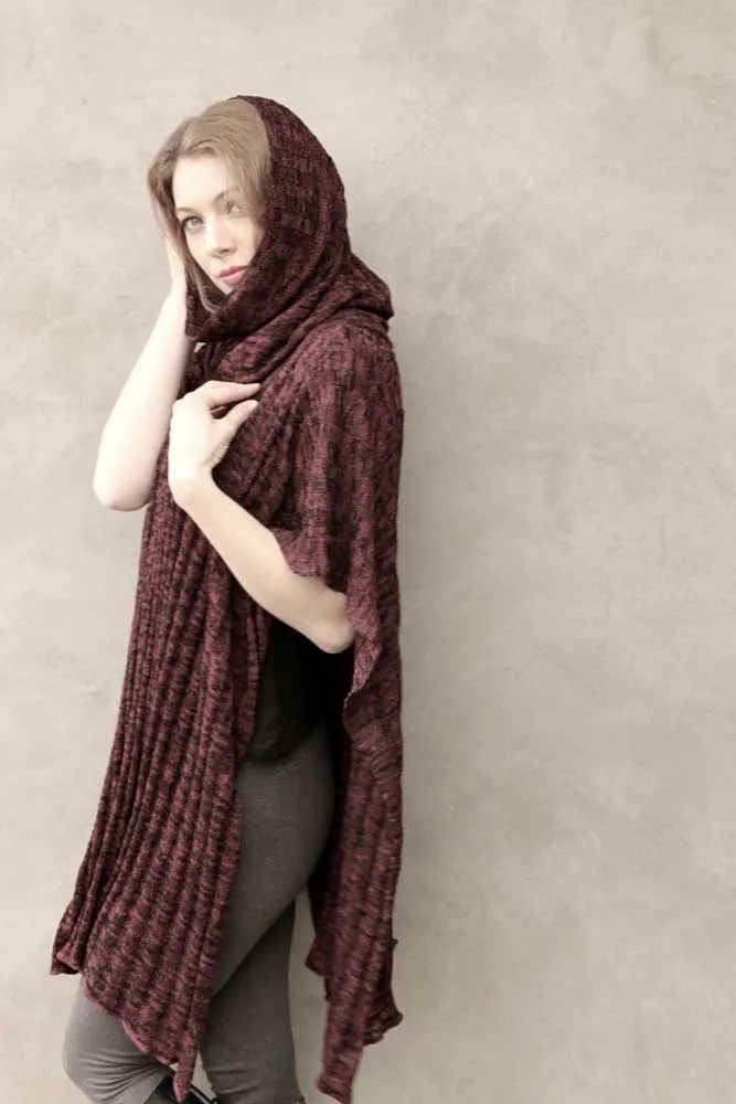 Ribbed Shawl with Cowl