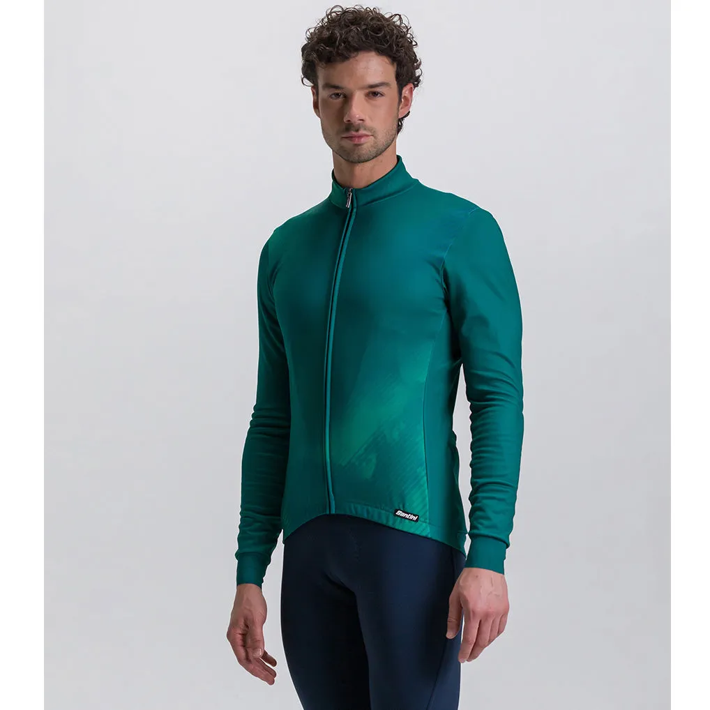 Santini Pure Dye Long Sleeve Jersey - Fluo Green