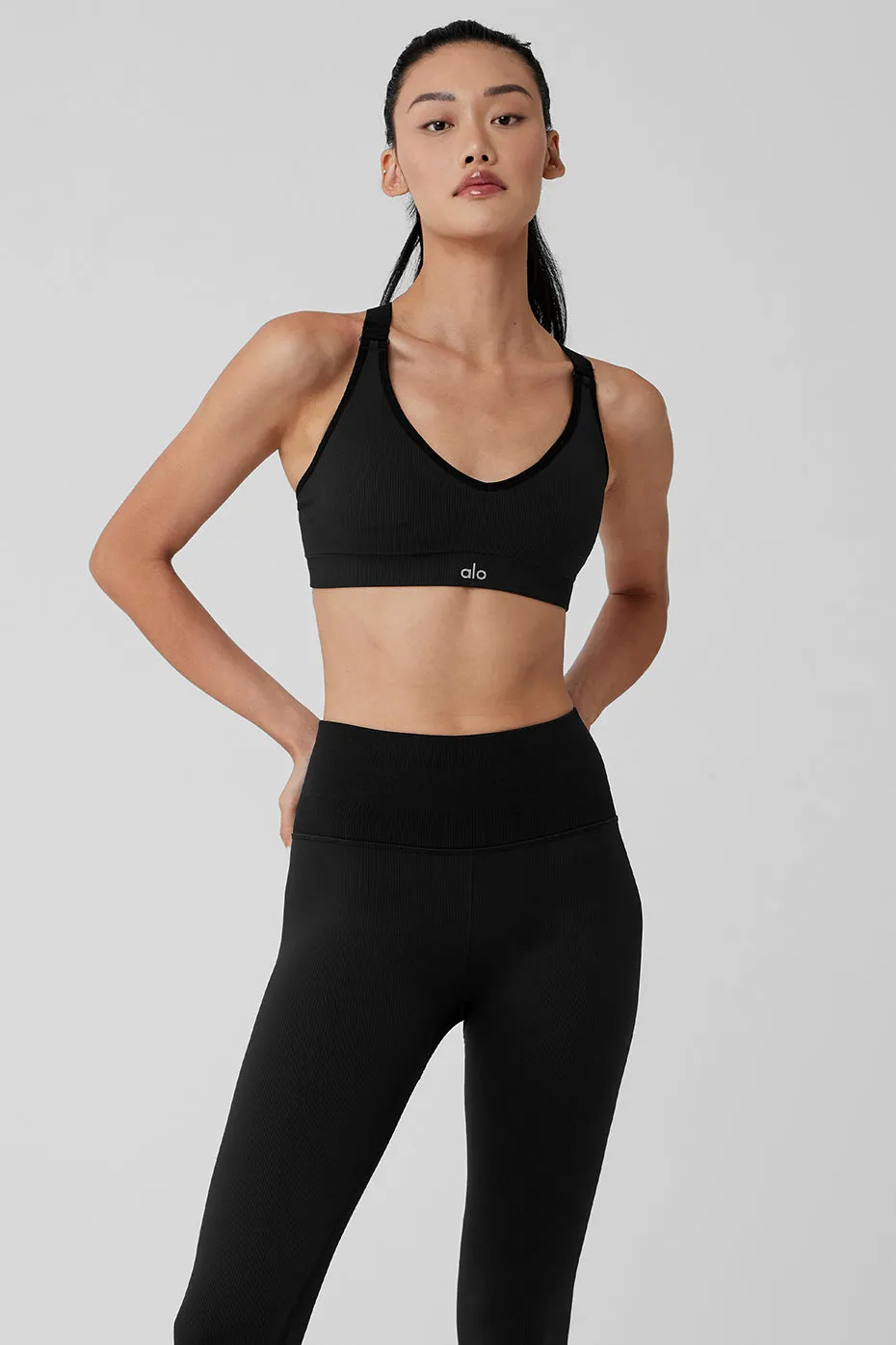 Seamless Ribbed Favorite Bra - Black