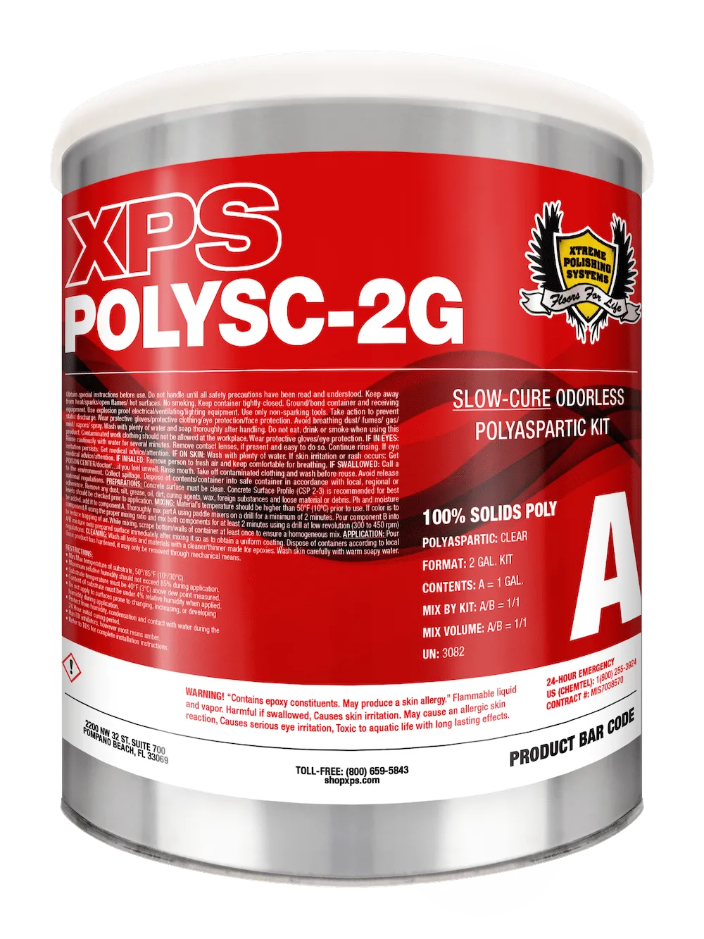 Slow Cure Polyaspartic Floor Coating -  XPS SC Poly 2 Gal. Kit (PACT-8084)