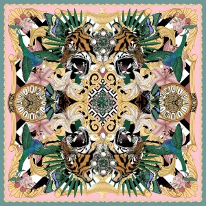 The Baroque Tiger Silk Scarf | Wool/Silk | 130x130cm