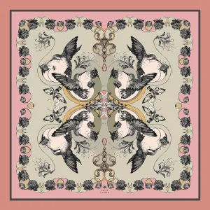 The Hummingbird & Honeysuckle Silk Scarf | 90x90cm [Preorder]