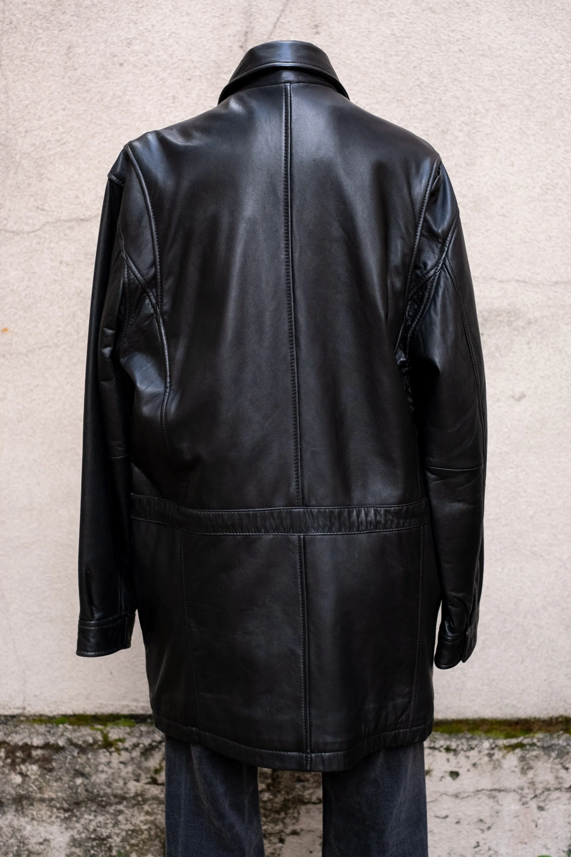 Vintage Leather Mid Length Jacket