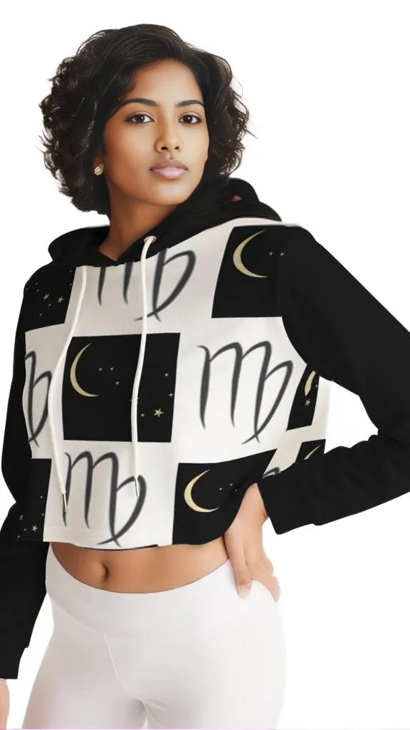 Virgo Moon Women's Cropped Hoodie