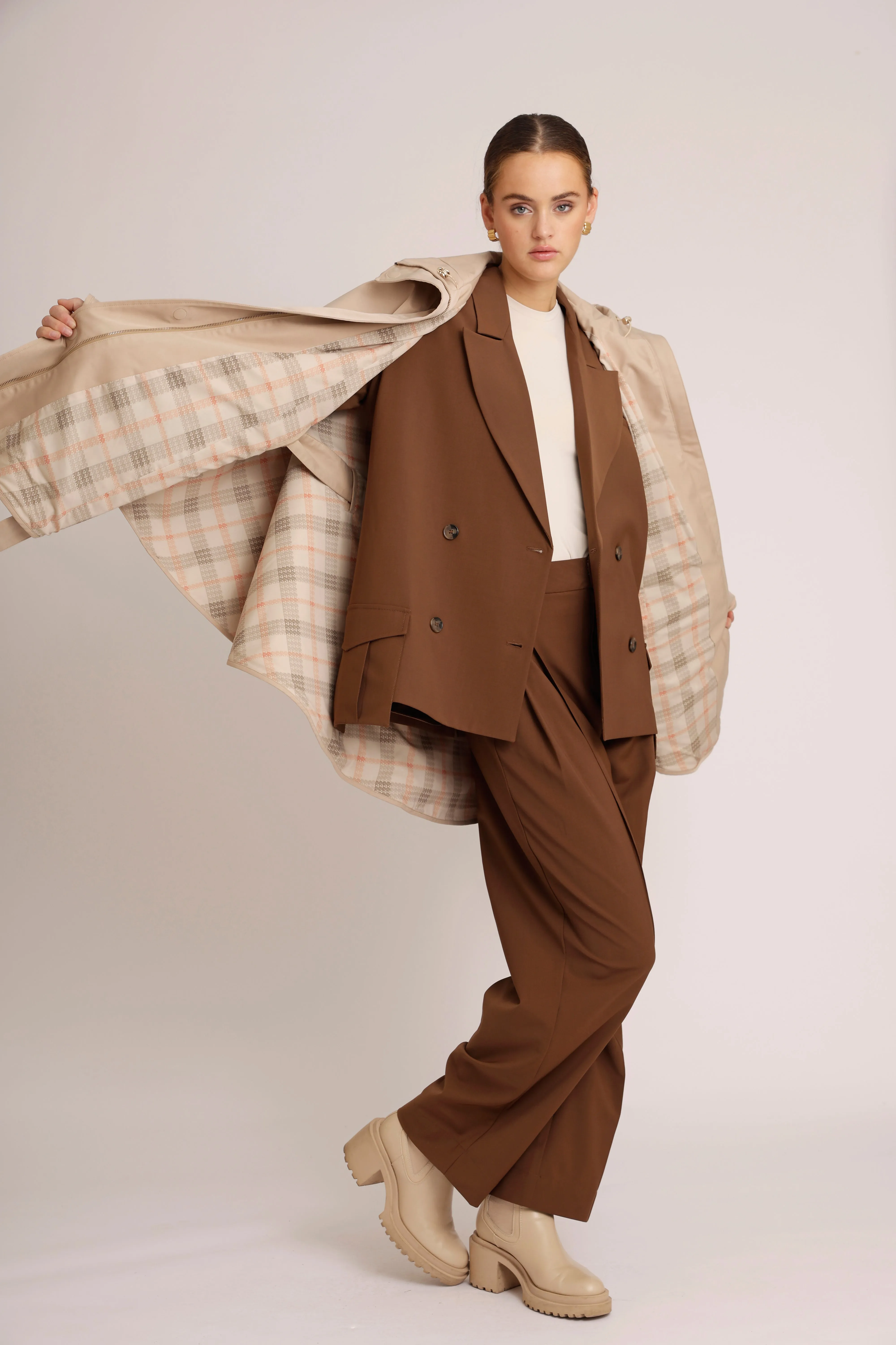 Waterproof Luxury Poncho Cape - Beige