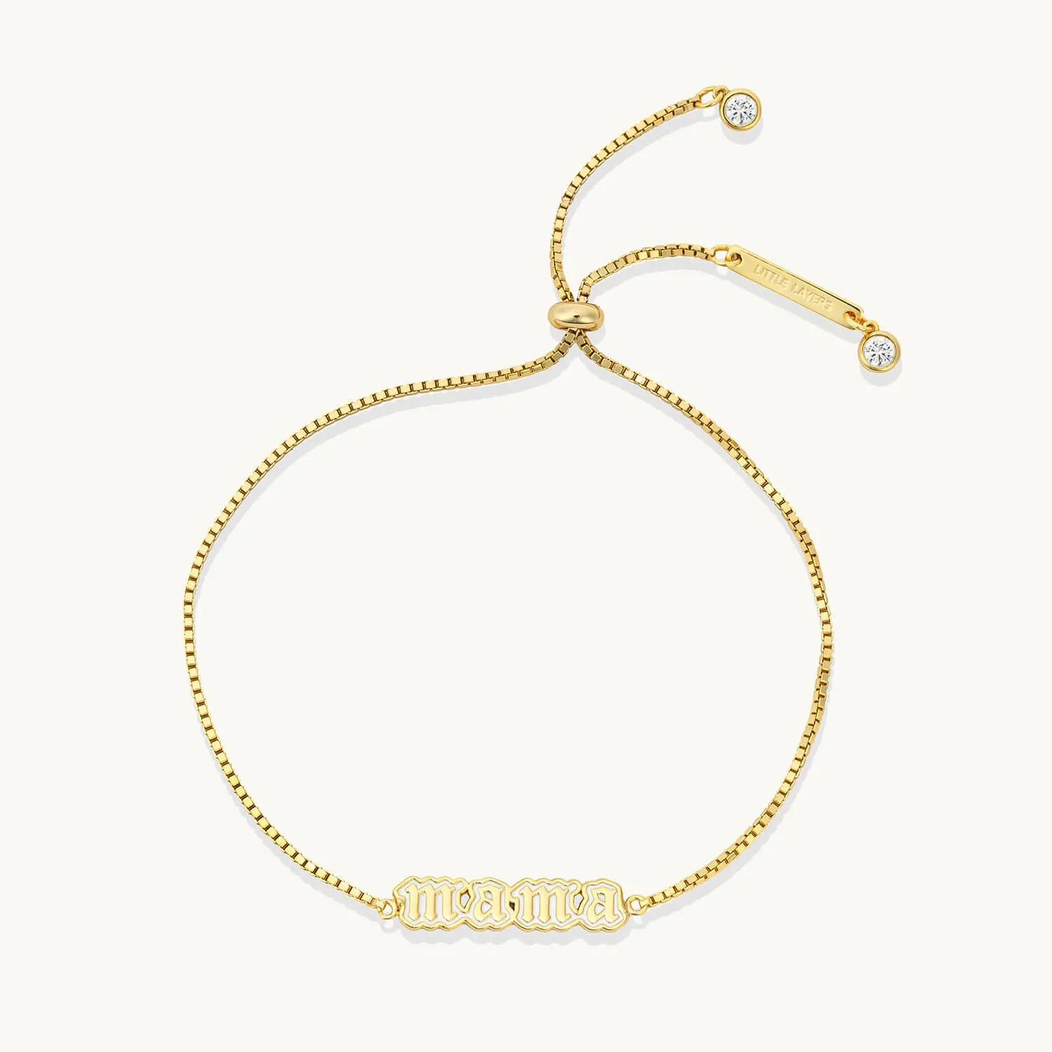 White Enamel Mama Bracelet