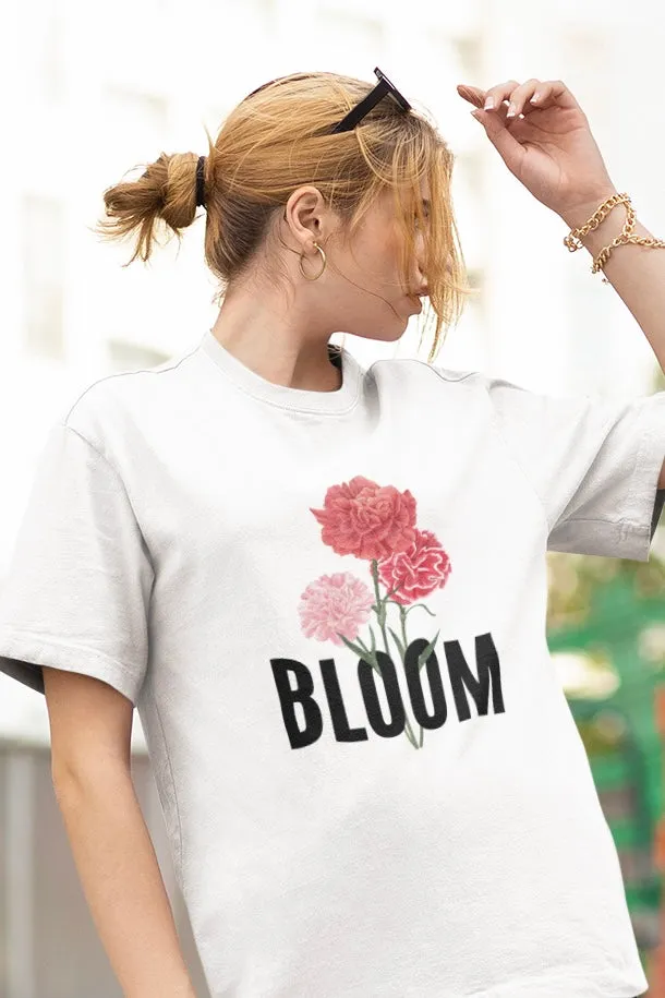 Women's Bloom Floral Graphic Printed Oversized T-shirt